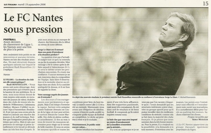 Le FC Nantes sous pression